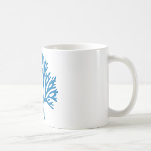 blåttkorallsilhouette kaffemugg