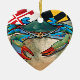 Blåttkrabba av Maryland Julgransprydnad Keramik