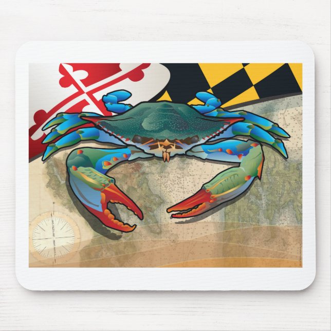 Blåttkrabba av Maryland Musmatta (Framsidan)