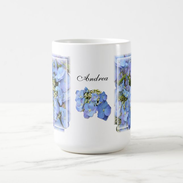 BlåttLacecap vanlig hortensia Kaffemugg (Center)