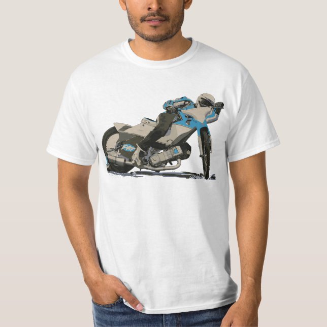 Blåttlägenheten spårar & speedwaymotorcykelraceren tee shirt (Framsida)