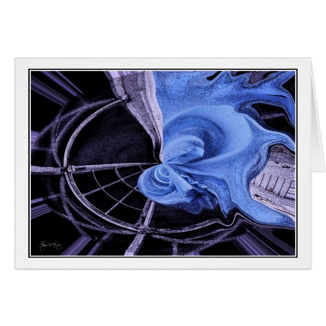 Blåttlakanabstrakt Hälsningskort (Framsidan Horizontal)