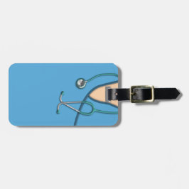 Blåttläkarundersökningen skurar bagagebricka