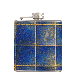 BlåttLapis Lazuli och guld- mönster Fickplunta