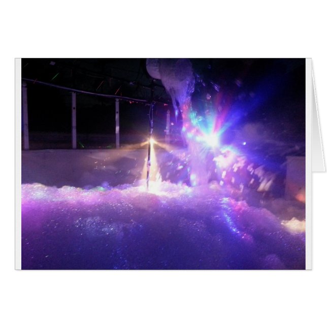 Blåttlaserljus skummar hälsningskort (Framsidan Horizontal)