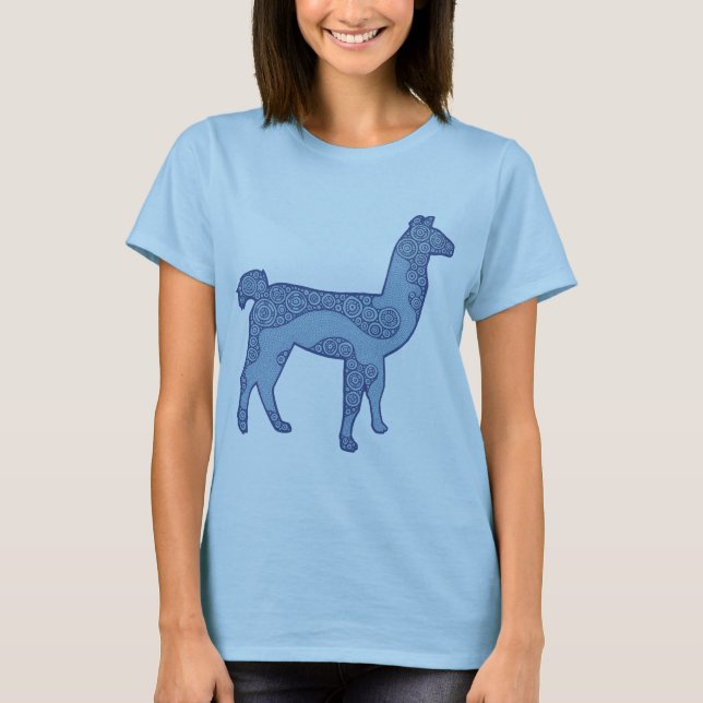 BlåttLlamaskjorta Tee Shirt (Framsida)