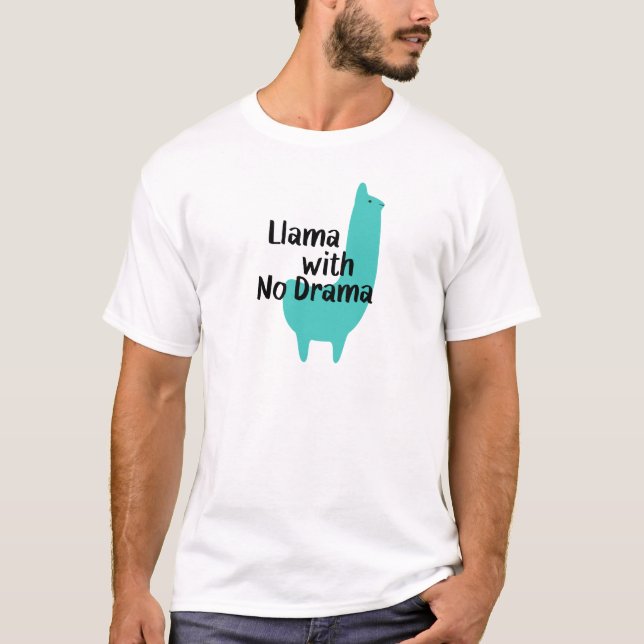 BlåttLlamaT-tröja Tee Shirt (Framsida)