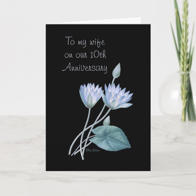 Blåttlotusblomma av Pierre Joseph Redoute Kort (Framsida)