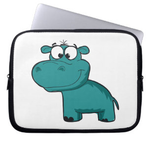 Blåttlyckligflodhäst Laptop Sleeve