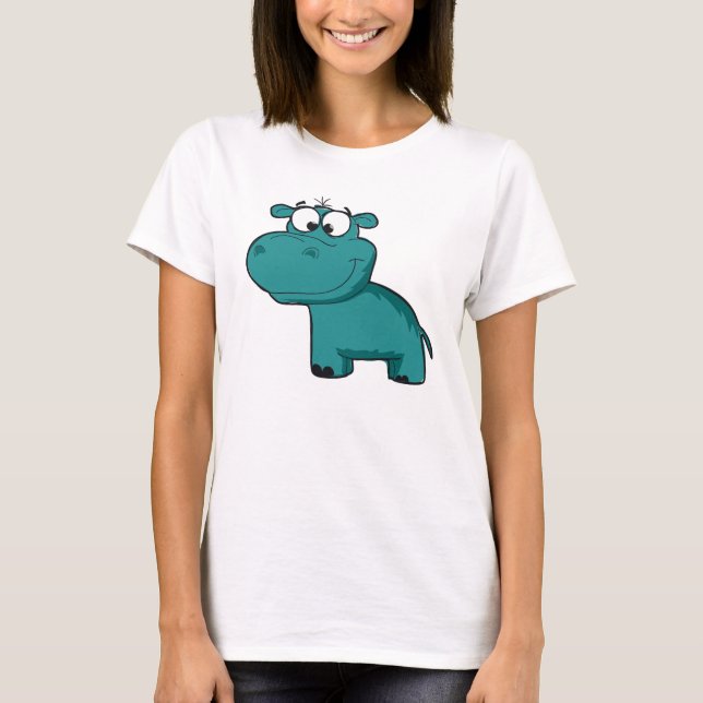 Blåttlyckligflodhäst T-shirt (Framsida)