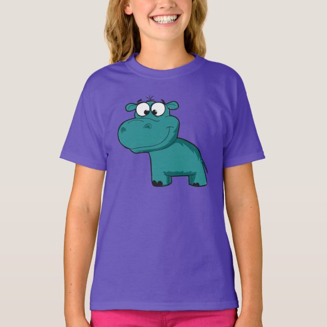 Blåttlyckligflodhäst T-shirt (Framsida)