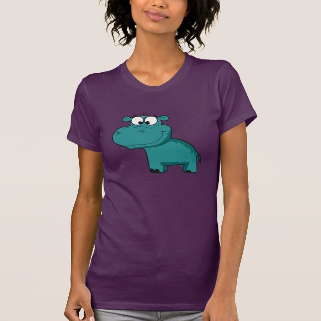 Blåttlyckligflodhäst Tee Shirt (Framsida)