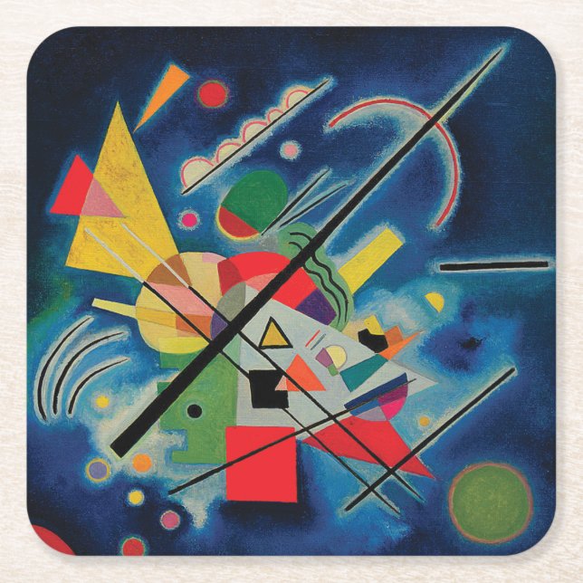 Blåttmålning av Wassily Kandinsky Underlägg Papper Kvadrat (Framsidan)