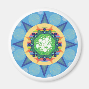 Blåttmandalamagnet Magnet
