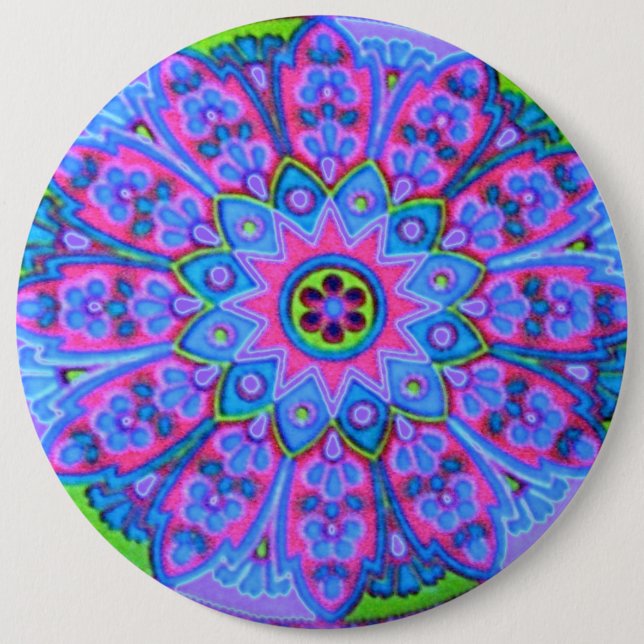 BlåttMandalamode knäppas smyckenskärborren klämmer Knapp (Framsida)