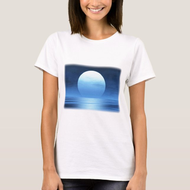 blåttmåne - anpassade med din text tee shirt (Framsida)