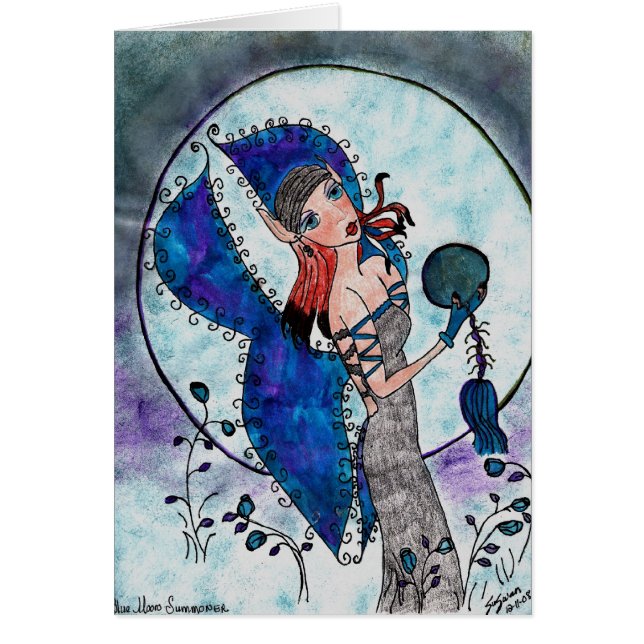 Blåttmåne Summoner v1 Hälsningskort (Framsidan)