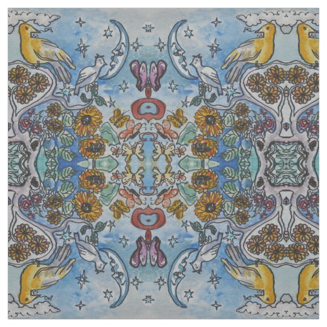 Blåttmånenatur Tyg (Provkarta)