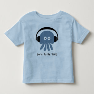 Blåttmanet DJ som är född som är vildT-tröja T-shirt