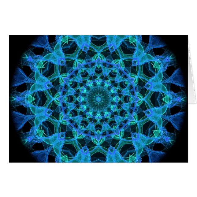 BlåttmanetKaleidoscope Hälsningskort (Framsidan Horizontal)