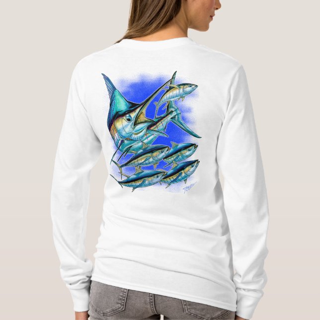 BlåttMarlin och tonfisk Tee Shirt (Baksida)