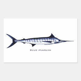 BlåttMarlinlogotyp Rektangulärt Klistermärke
