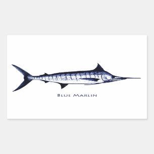 BlåttMarlinlogotyp Rektangulärt Klistermärke