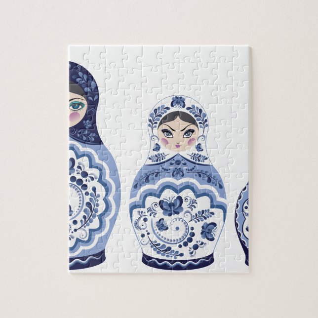 BlåttMatryoshka dockor Pussel (Vertikal)
