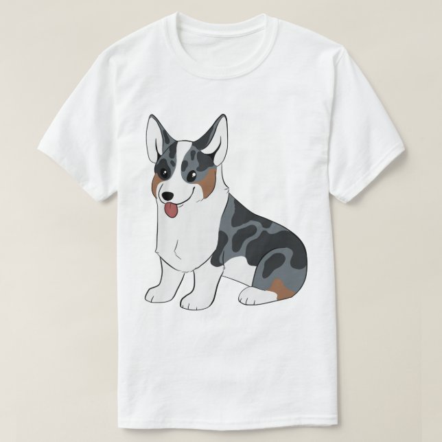 BlåttMerle Corgi T Shirt (Design framsida)