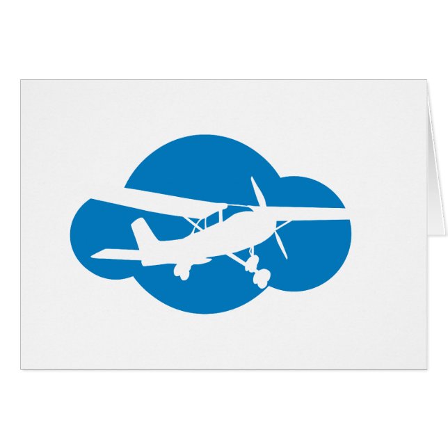 Blåttmoln & flygflygplan hälsningskort (Framsidan Horizontal)