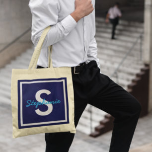 BlåttMonogrampersonlig Tygkasse