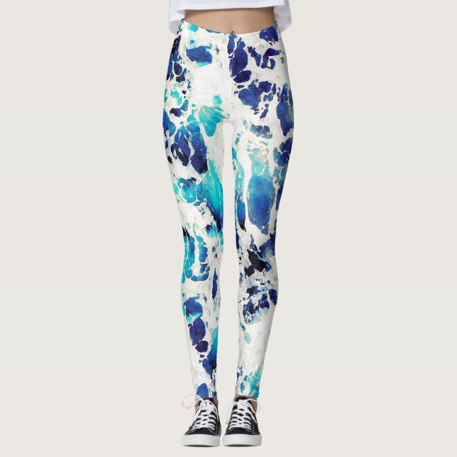 Blåttmönster Leggings (Framsida)