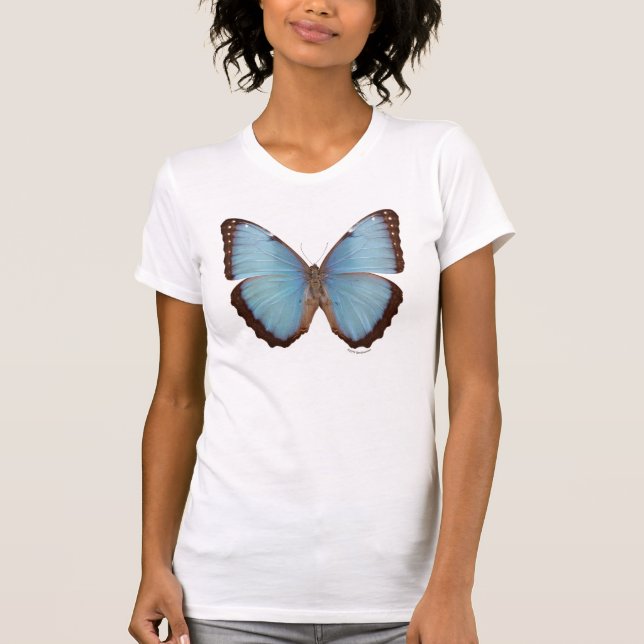 BlåttMorpho fjäril T Shirt (Framsida)