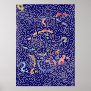 Blåttnudelklotter Poster