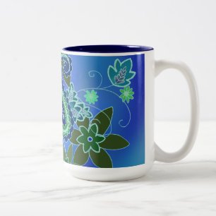 BlåttPaisley mugg