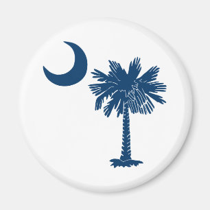 BlåttPalmetto på vitmagneten Magnet