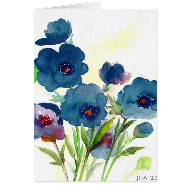 Blåttpansies Hälsningskort (Framsidan)