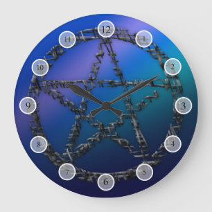 BlåttPentacle Stor Klocka