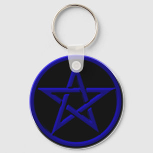 BlåttPentagram Keychain Nyckelring