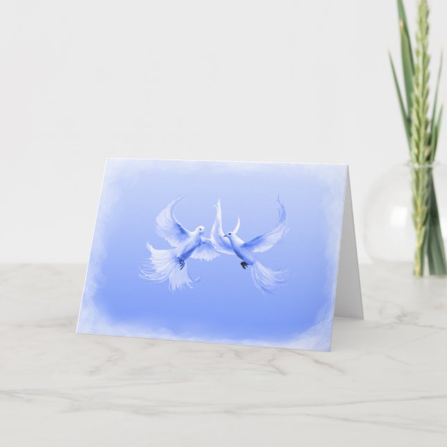"Blåttpilduvor" tomt inre hälsningkort för 2 ~ Kort (Framsida)