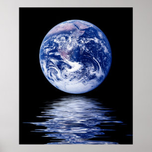 Blåttplanet av vatten poster