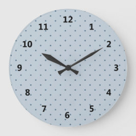 Blåttpolka dots på mer ljus blått stor klocka