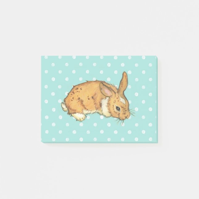 Blåttpolkaen pricker kaninen post-it block (Framsida)