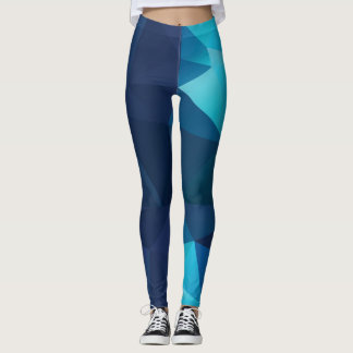 Blåttpolygondesign Leggings