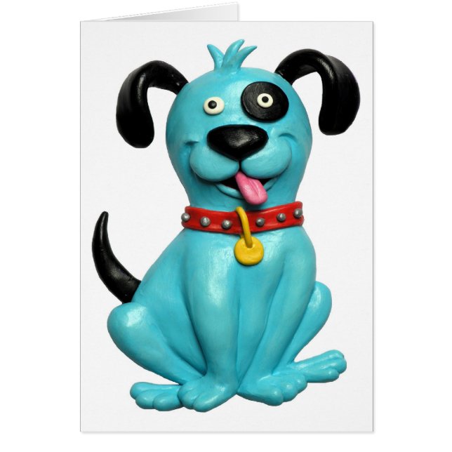 BlåttPooch Hälsningskort (Framsidan)