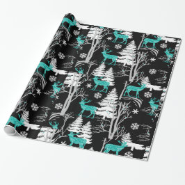 Blåttren i skogenhelgdag som slår in papper presentpapper