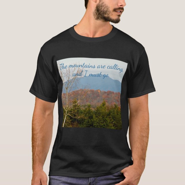 BlåttRidge berg VA landskap fotoet Shenandoah Tee Shirt (Framsida)