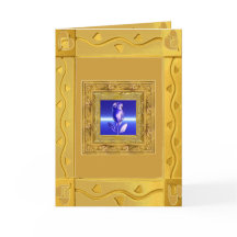 Blåttro i guld- ramkort