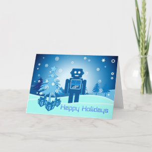 Blåttrobot Chritsmas Helgkort