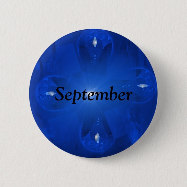Blåttsafir September Birthstone Knapp (Framsida)